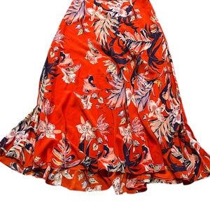 HD IN PARIS SILK MAXI FLORAL SKIRT 100% SILK WOMEN'S SIZE 6